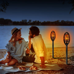 1Pc LED Flame Speakers Torch Wireless Speaker Waterproof Stereo Bass Speaker Outdoor Light-Up Speaker Atmosphere LED Flickers Night Light Patio Stake Lights Lantern For Party Camping