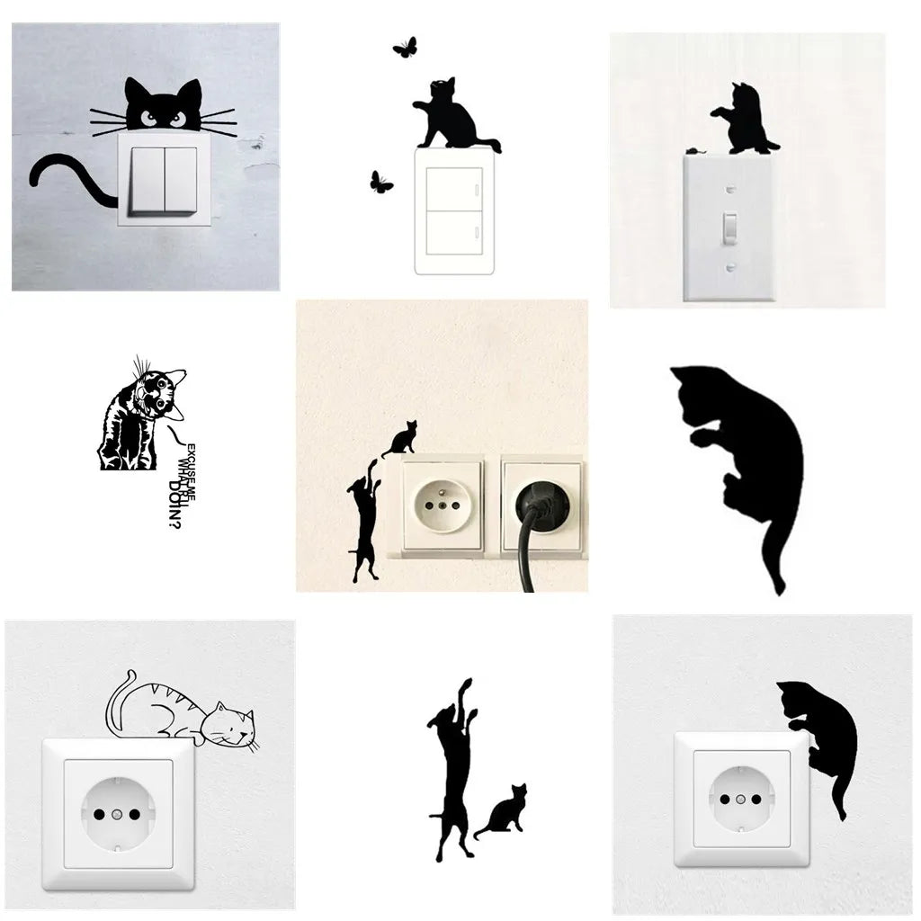 Cute Cat Wall Switch Decal Sticker