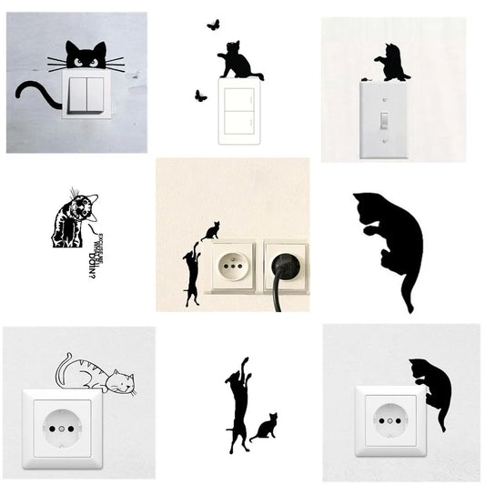 Cute Cat Wall Switch Decal Sticker