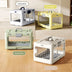 Portable Folding Pet Travel Box Model 0473 PP Material Custom Logo Breathable Design Large Capacity Cats Dogs Rabbits Small Pets