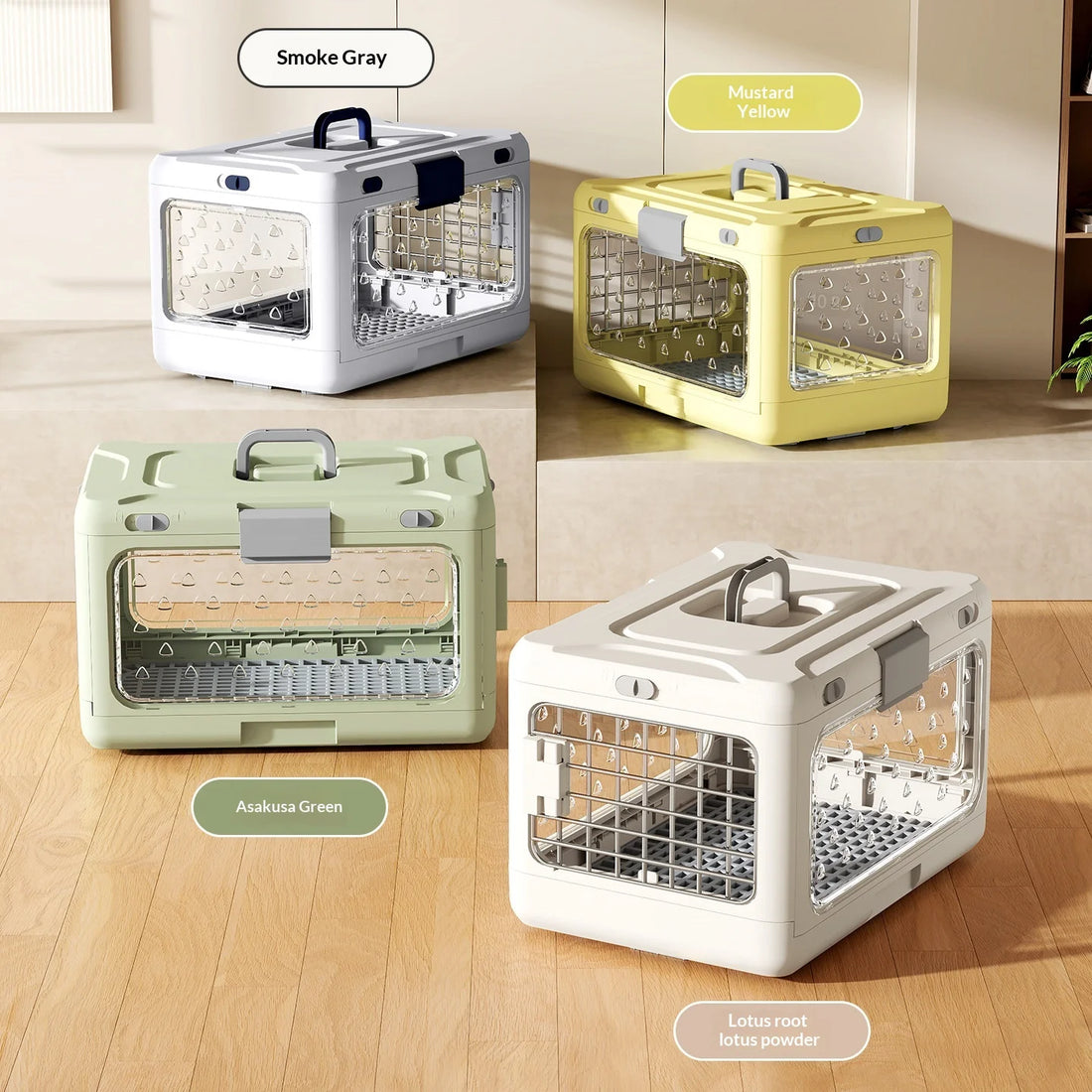 Handheld Folding Pet Carrier, Breathable Portable cat Carrier, Car Carrier, Large Capacity cat Transport Carrier