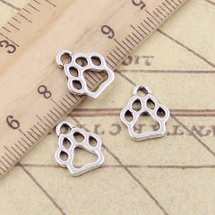 30pcs Charms Dog Paw 13x11mm Tibetan Bronze Silver Color Pendants Antique Jewelry Making DIY Handmade Craft
