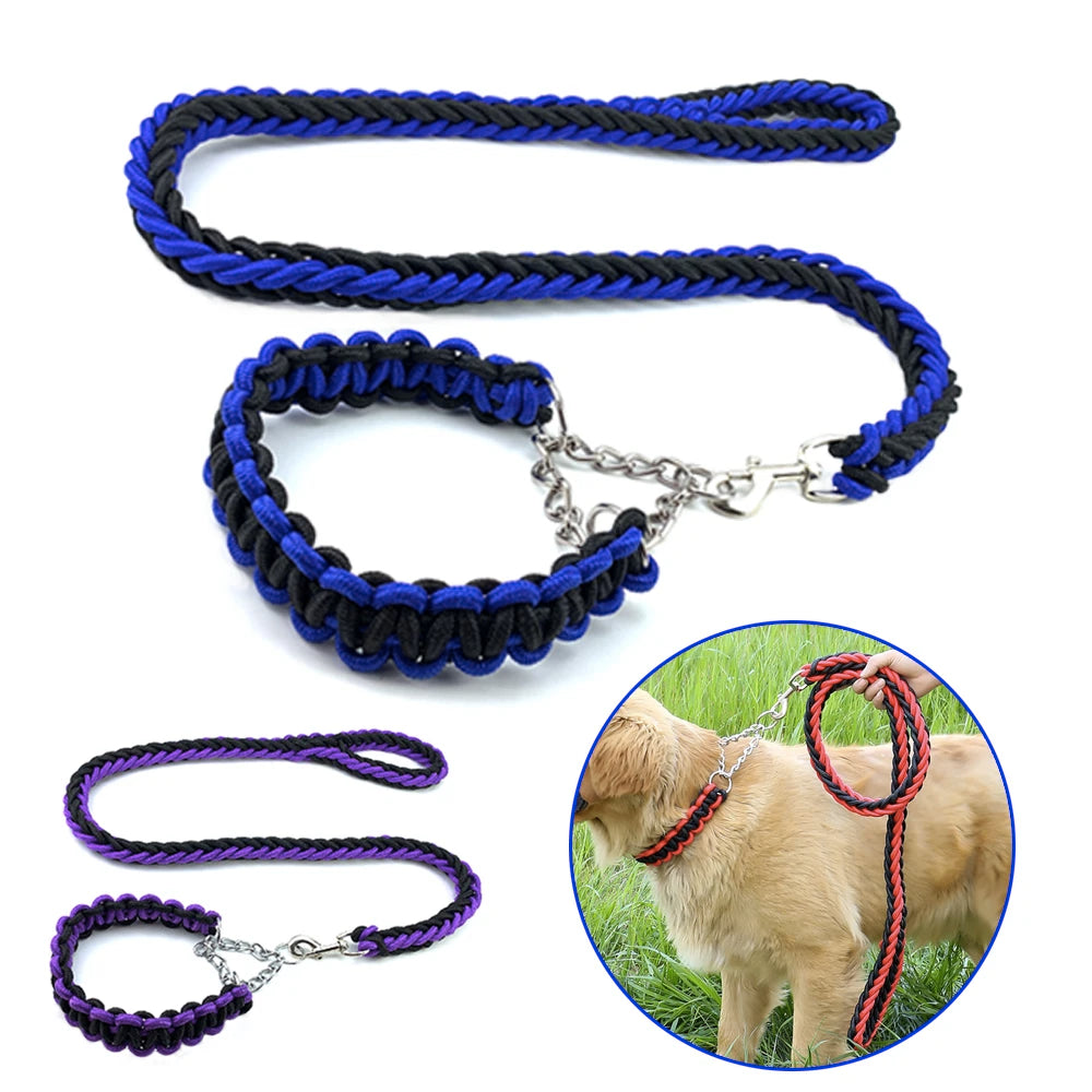 Braided Nylon Dog Collar and Leash Set