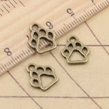 30pcs Charms Dog Paw 13x11mm Tibetan Bronze Silver Color Pendants Antique Jewelry Making DIY Handmade Craft