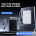New Portable Built-in Cable Type C Power Station 22.5W Fast Charging PD 20W 10000mAh Lanyard LED Display Mobile Power Bank