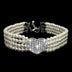 4-Row Rhinestone Pearl Pet Collar Necklace