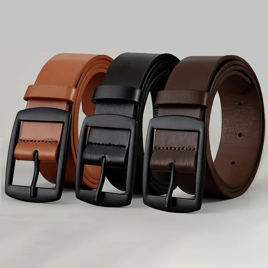 2026 New Luxury Unisex PU Leather Belt-Metal Pin Buckle, High Quality Designer Waist Strap for Men Women Jeans Durable Versatile