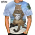 Creative 3D Printed Funny Cat Pattern T-Shirt