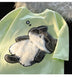 Kawaii Sleeping Cat Embroidered T-Shirt