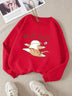 Happy Cat Print Hoodie