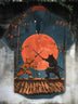 Men's Novelty Funny Cat Button-Up Shirt