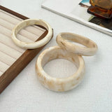 Ingemark 3Pcs/Set Vintage Beige Resin Bangles for Women on Hand 2025 New Trend Boho Stacking Charm Bracelets Y2K Jewelry Gift