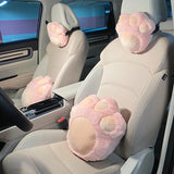 New Car Cushion Plush Warm Cute Cat Paw Car Seat Cushion Head Pillow Car Accessories  Seat Covers for Cars Full Set