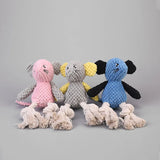 Plush Squeaky Mouse Dog Toy with Cotton Rope Knot - Interactive Self-Play Boredom Relief Pet Chew Toy