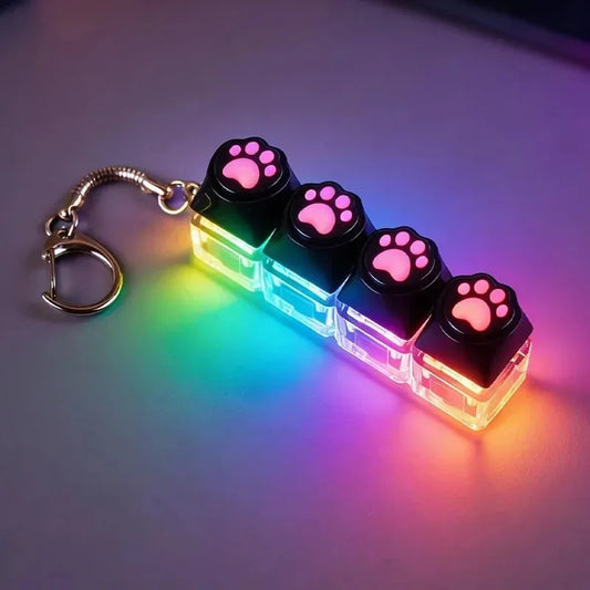 /Clickable Keyboard Keychain LED Light - Stress Anxiety Relief Fidget Toy, Portable Desktop Accessory for Office Decoration Gift