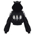 Gothic Cat Ear Crop Top Hoodie