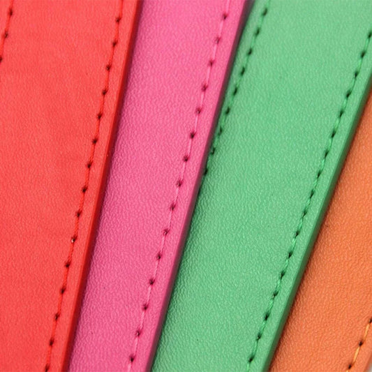 Solid Color Leather Pet Collar