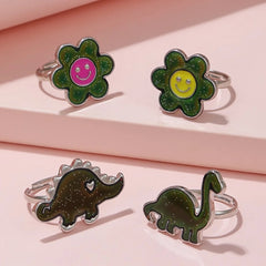 4Pcs/set Girls Mood Colour Changing Unicorn Mermaid Cat Love Ring Set for Daughter Sisters Best Friend Gifts