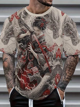 2025 Men's Japanese Samurai Cat Art 3D Print Casual T-shirts Streetwear Tee Tops Summer Men Women Harajuku Short Sleeve Y2k Tees