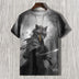Edo Cat Samurai Warrior 3D Print T-Shirt