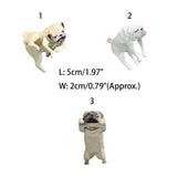 1PCS Cute Simulation Pug Dog Miniature Figurine Fish Tank Edge Hanging Decoration Ornaments Aquarium Pendant Doll Accessories