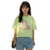 Women's Cute Cat Embroidered Short Sleeve T-Shirt