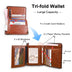 Vintage Leather RFID Trifold Wallet