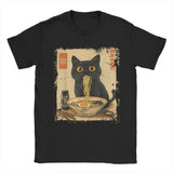 Cute Anime Ramen Cat T-Shirt for Women - Novel Round Neck Short Sleeve T-Shirt Gift Clothing Graphic T Shirts Summer Streetwear
