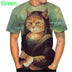 Creative 3D Printed Funny Cat Pattern T-Shirt