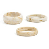 Ingemark 3Pcs/Set Vintage Beige Resin Bangles for Women on Hand 2025 New Trend Boho Stacking Charm Bracelets Y2K Jewelry Gift