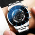 Men's Stainless Steel Big Dial Quartz Watch (2-Piece Set)