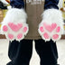 Squeaking Plush Cat Paw Gloves