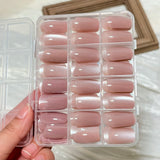 144Pcs Pink Cat Eye Press On Nails Short Square Glitter Pink Acrylic Fake Nail Tips Full Cover Wearable Women False Nails Patch#