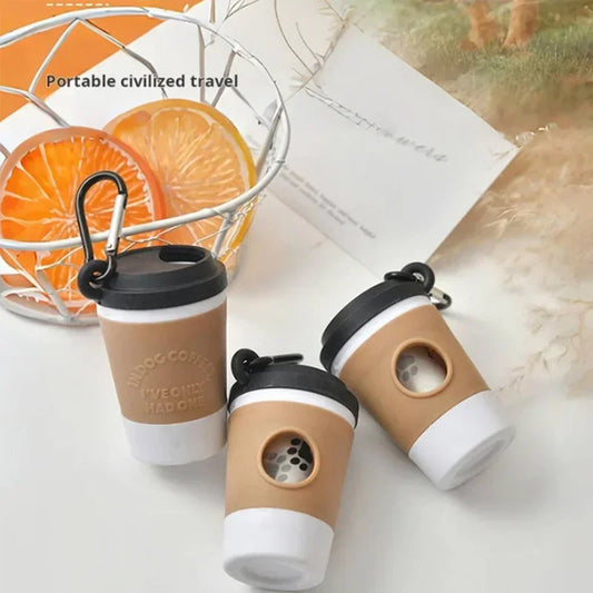 Coffee Cup Design Dog Waste Bag Dispenser