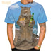 Creative 3D Printed Funny Cat Pattern T-Shirt