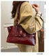 Solid-color Versatile Tote Bag for Women High-quality Suede Buckle-designed Bucket Commuter Bag
