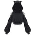 Gothic Cat Ear Crop Top Hoodie
