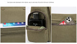 Multiple Pockets Women's Lovely Cat Print Shoulder Messenger Bag Retro Canvas Tote Crossbody Bag Unisex
