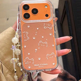 Cute cat line shiny stars paw print ins imd back cover for iphone 17 14 15 promax 13 16 pro max phone case bacelet capa