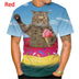 Creative 3D Printed Funny Cat Pattern T-Shirt