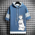 Men's Cat Print Short Sleeve Hoodie