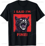 The Anger Consumed Me, Silly Cat Memes, The Hilarious Print T-shirts and The Black Crew-neck, Short-sleeved Outfits