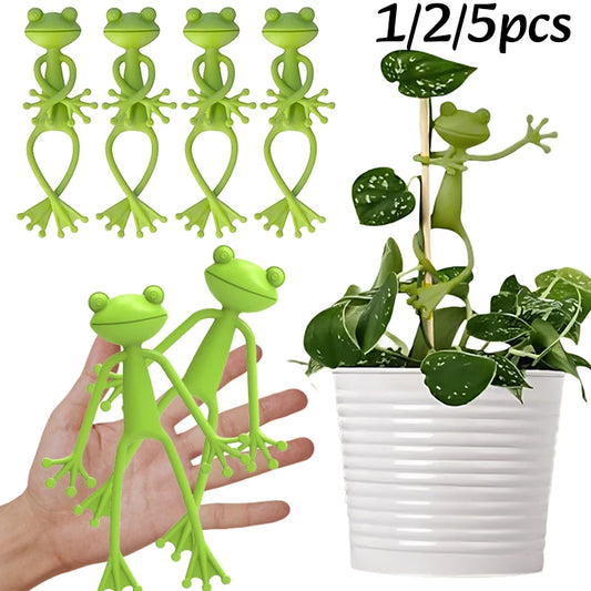 1/2/5pc Frog Shaped Plant Stand Tomato Plant Support Green Twist Garden Plant Supporter Adjustable DIY Vine Climbing Holders