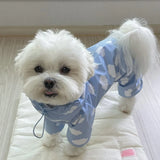 Ins multi in one waterproof heart-shaped cloud print pet raincoat  Dog Model Cute Hooded Dog Clothes Mascotas Dog Costume