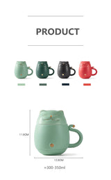 Lucky Cat Mug Tea Mug Creative Ceramic Cup With Cover Filter Office Water Cup Tea Separation Tea Cup