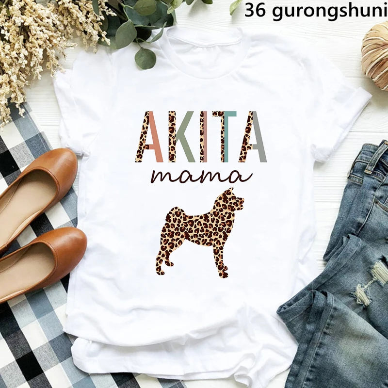 Dog Mama Leopard Print T-Shirt