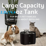 74.39 oz/2.2 liters, pet cat and dog fountain dispenser, smart pet fountain dispenser, large capacity silent automatic circulati