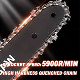 12 Inch Brushless Handheld Electric Saw Cordless Rechargeable Chainsaw Wood Cutting Woodwork Garden Tools For Makita 18V Battery
