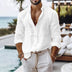 Casual Cotton Linen Button-Down Shirt