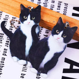 Simulated Cat Pendant Car Rearview Mirror 2D Flat Acrylic Pendant Car Keychain Phone Handbag Kitten Decoration Hanging Ornament